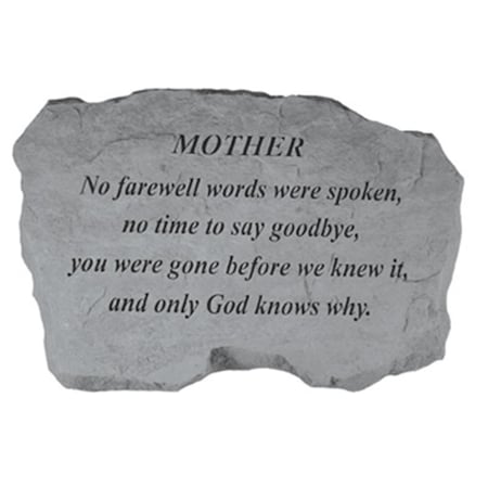 Kay Berry Mother-No Farewell Words Were Spoken - Memorial - 16 Inches x 10.5 Inches x 1.5 Inches KA313600